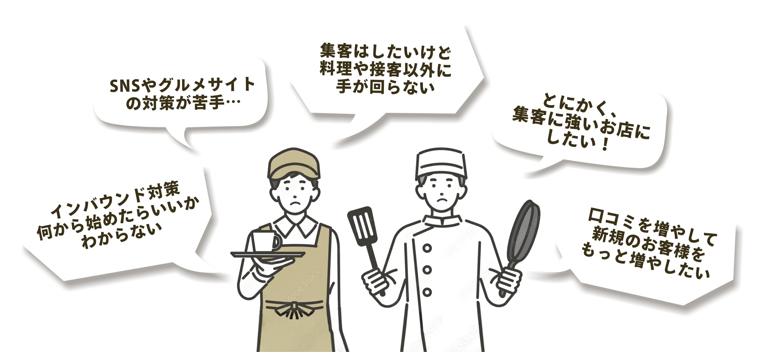 食べログや沖縄出店、飲食店ホームページ制作、インバウンド対策の課題を抱える飲食店スタッフ